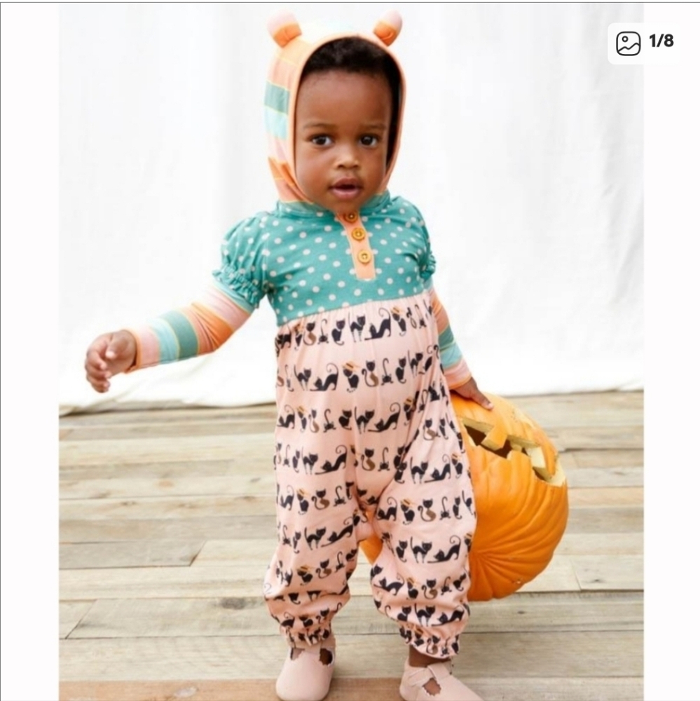 Matilda Jane “Ima Skeerd” Romper 18-24M Halloween Cat (Ears)